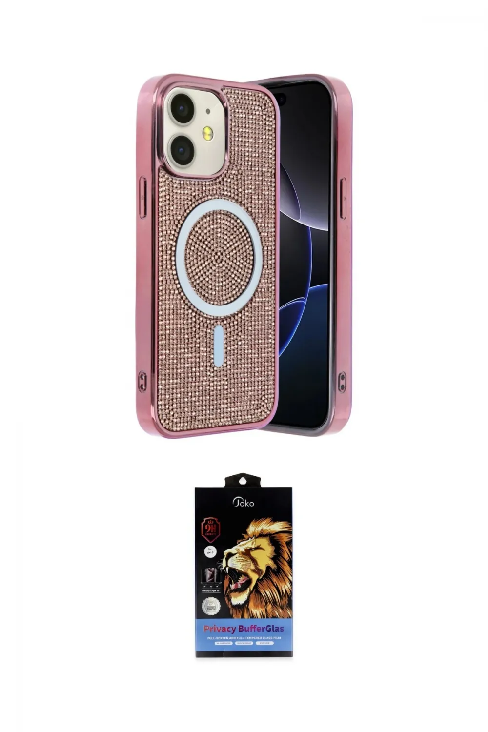 ieg™ iPhone 11 Kılıf Eksen Çizgi - Siyah Buffer Hayalet Cam Ekran Koruyucu