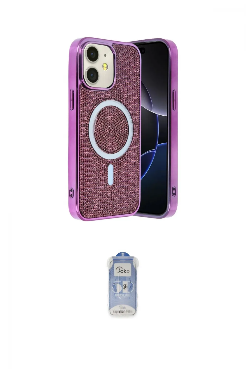 ieg™ iPhone 11 Kılıf Eksen Çizgi - Siyah Joko Magic 5D Cam