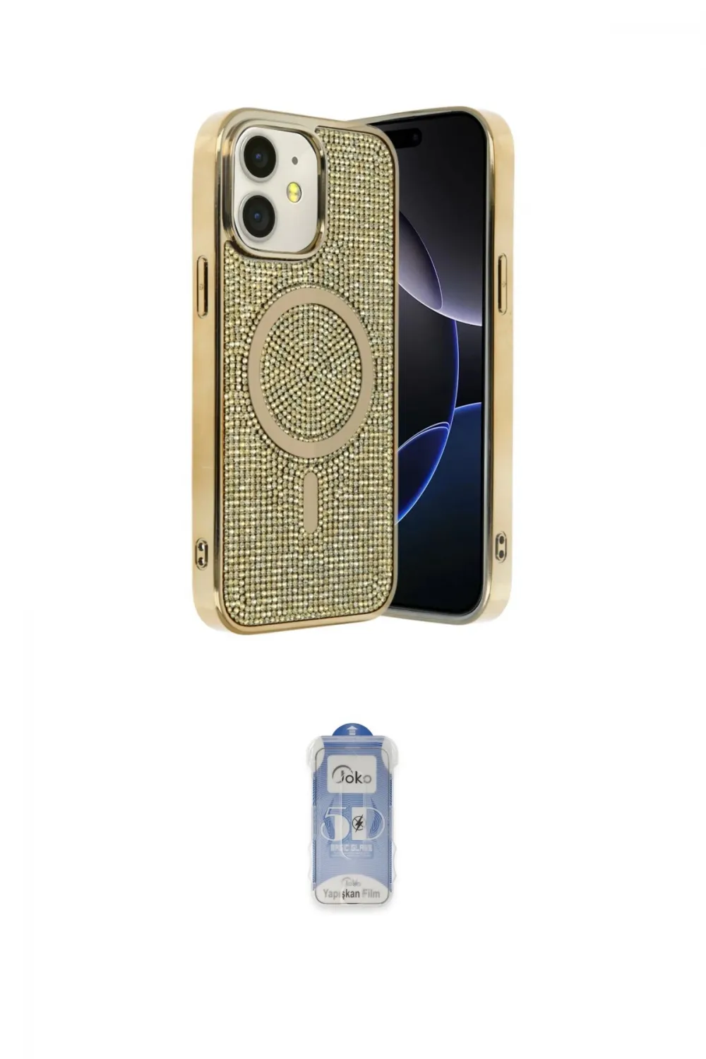 ieg™ iPhone 11 Kılıf Eksen Çizgi - Siyah Joko Magic 5D Cam