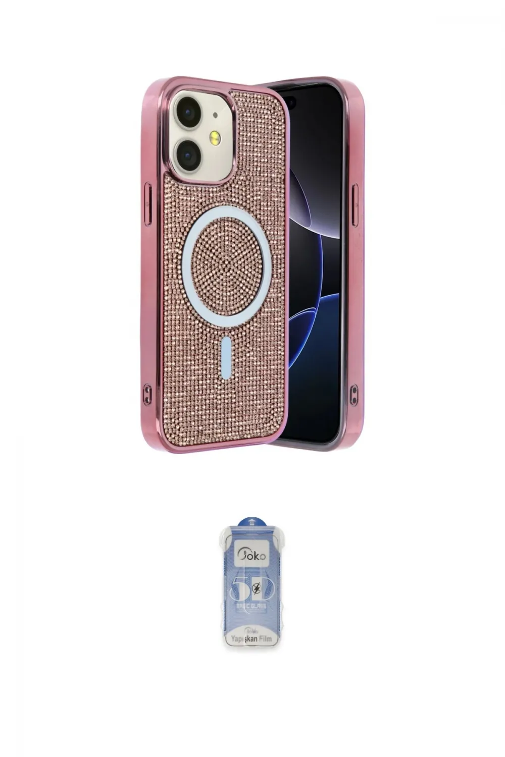 ieg™ iPhone 11 Kılıf Eksen Çizgi - Siyah Joko Magic 5D Cam