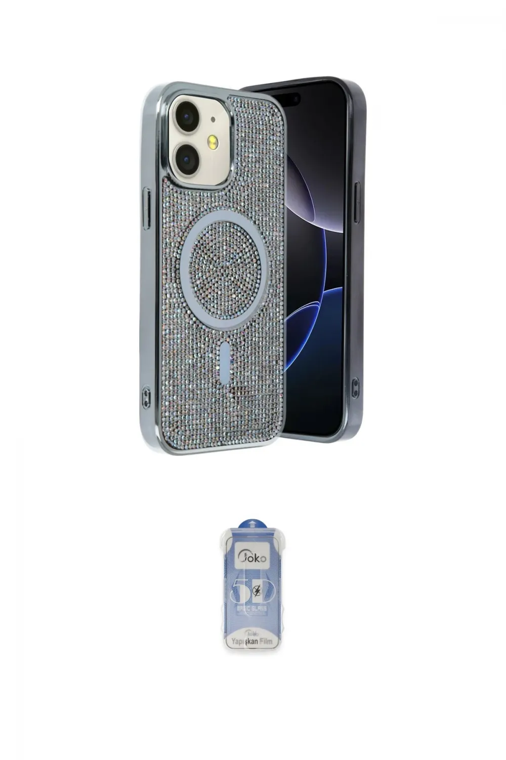 ieg™ iPhone 11 Kılıf Eksen Çizgi - Siyah Joko Magic 5D Cam