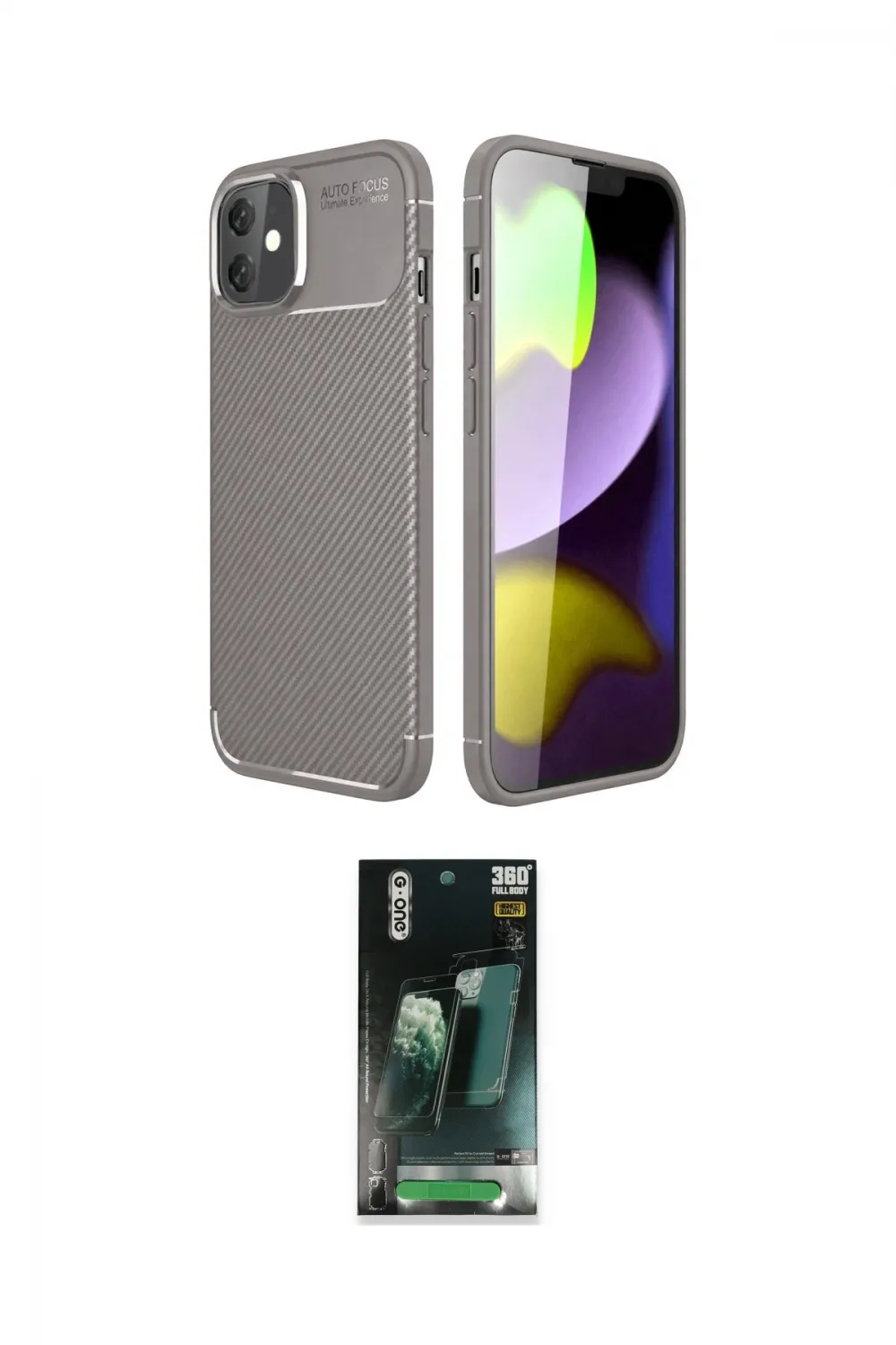 ieg™ iPhone 11 Kılıf Eksen Form Prime - Şeffaf 360 Full Body Arka Koruyucu