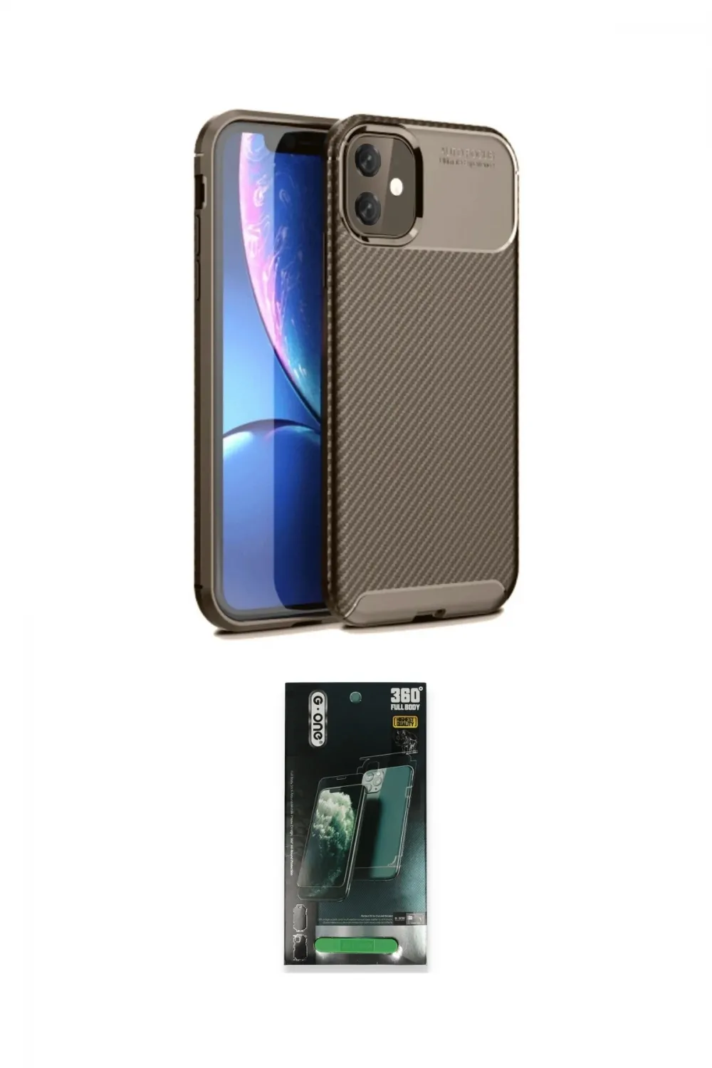 ieg™ iPhone 11 Kılıf Eksen Form Prime - Şeffaf 360 Full Body Arka Koruyucu
