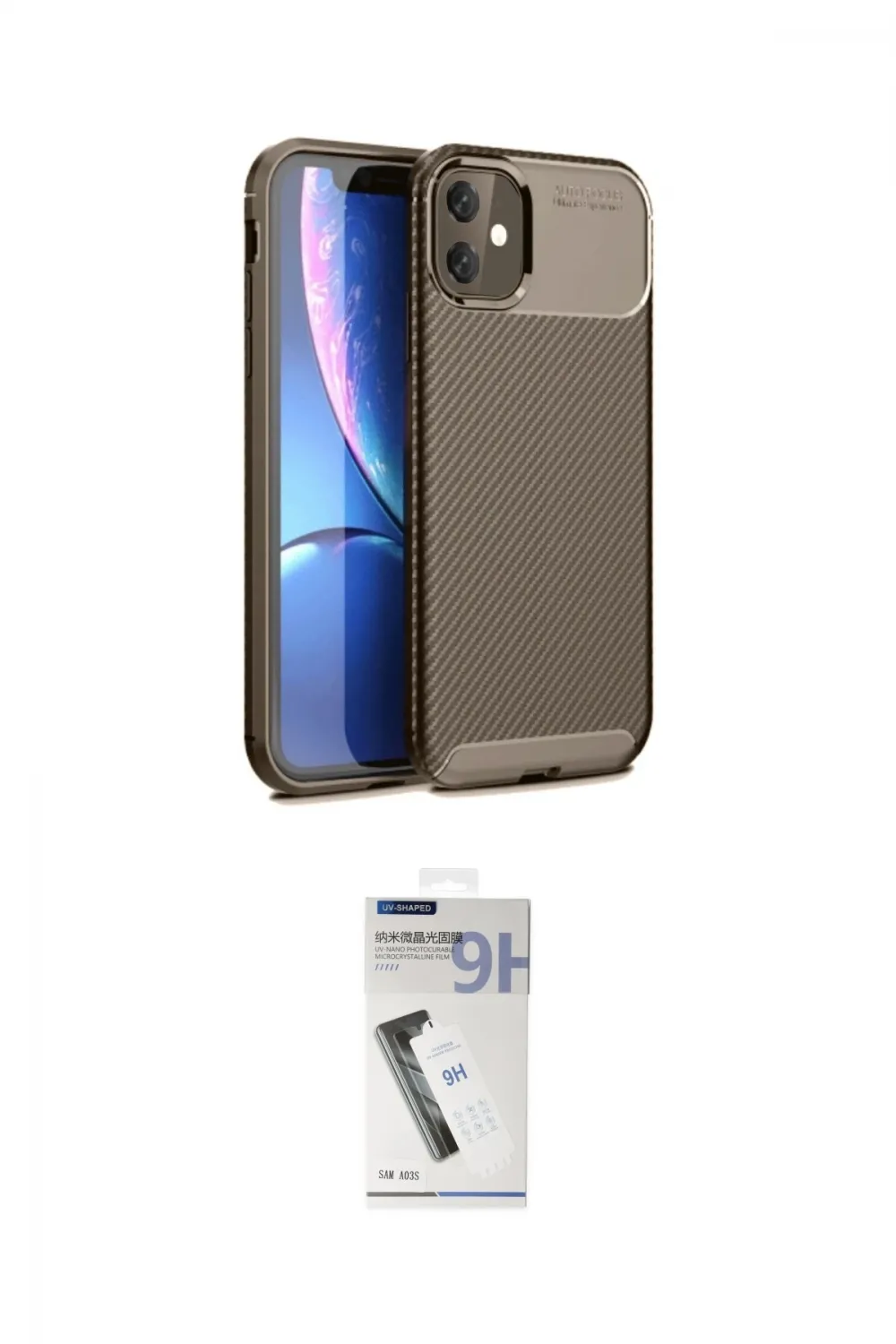 ieg™ iPhone 11 Kılıf Eksen Form Prime - Şeffaf Uv Polymer Nano Ekran Koruyucu