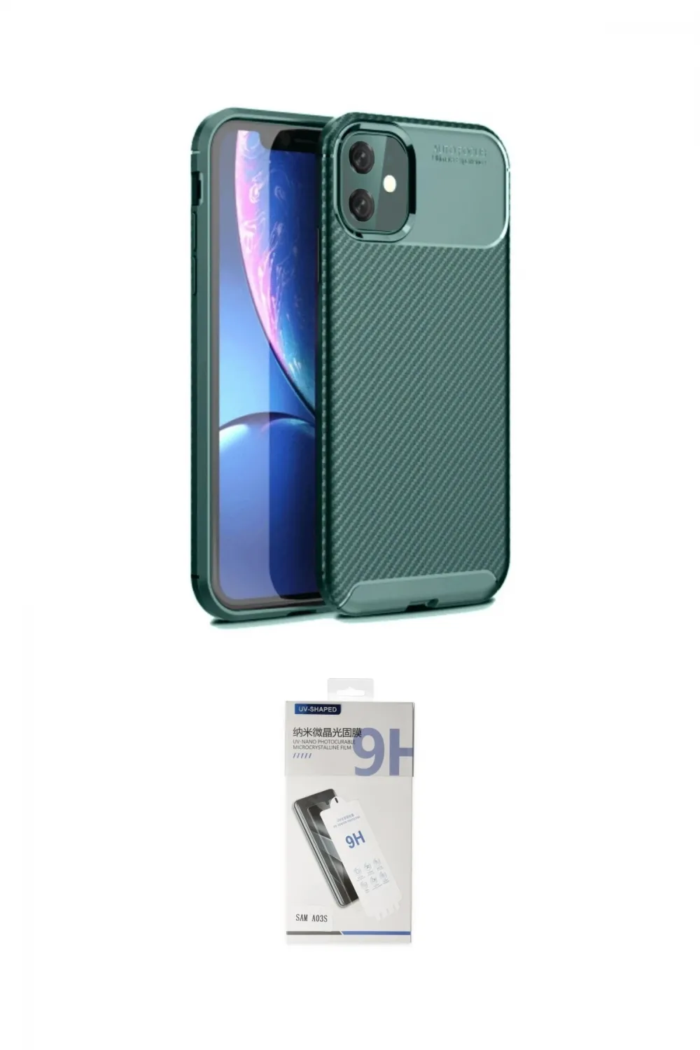 ieg™ iPhone 11 Kılıf Eksen Form Prime - Şeffaf Uv Polymer Nano Ekran Koruyucu