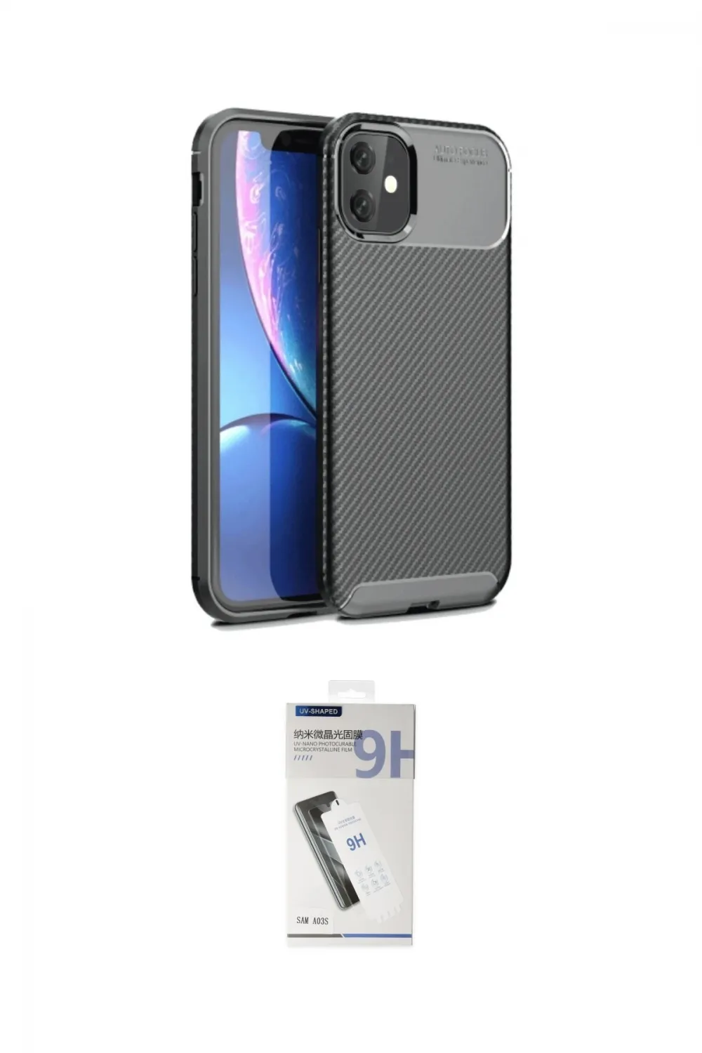 ieg™ iPhone 11 Kılıf Eksen Form Prime - Şeffaf Uv Polymer Nano Ekran Koruyucu