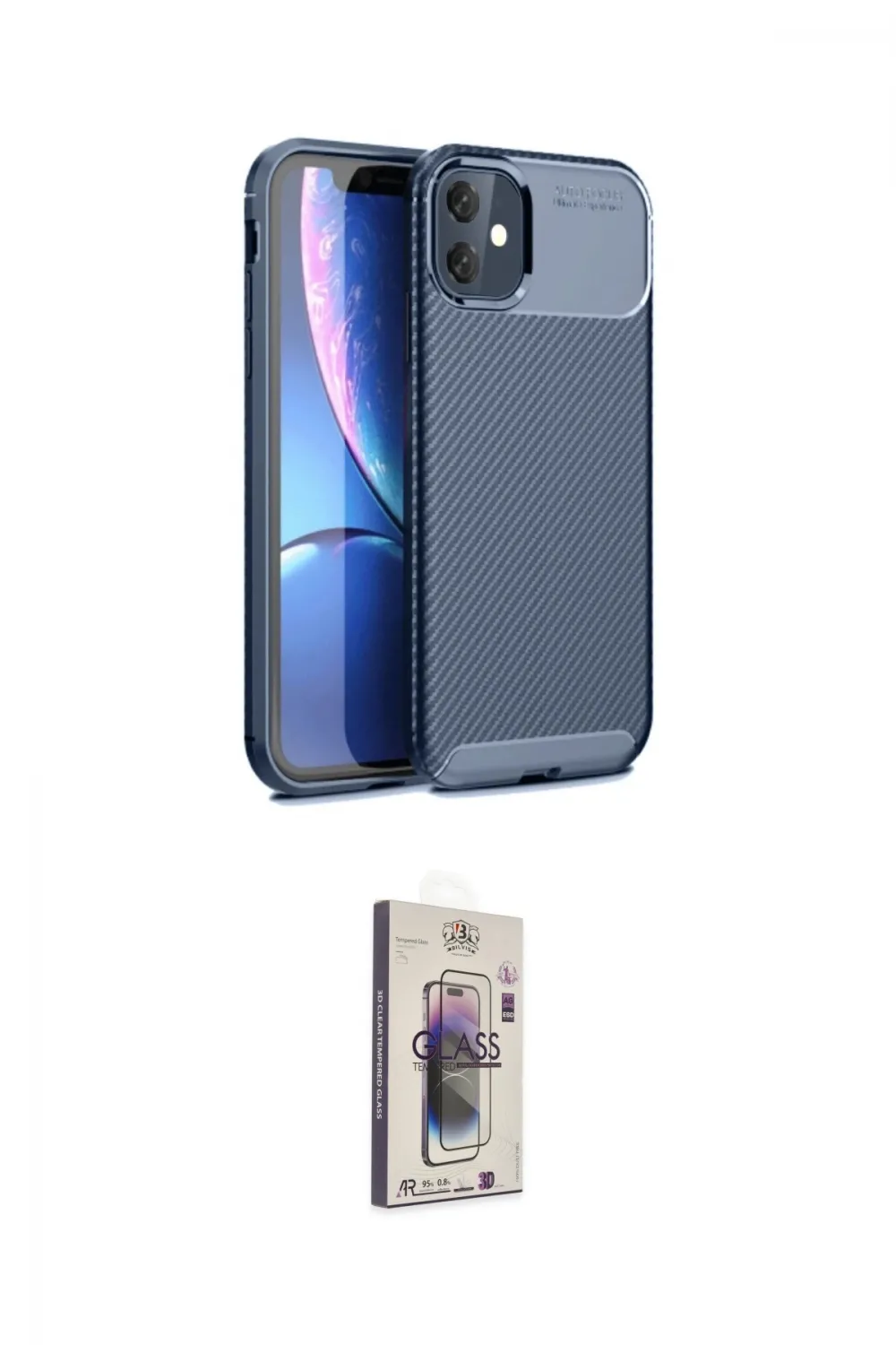 ieg™ iPhone 11 Kılıf Eksen Form Prime - Siyah Bilvis 3D Cam Ekran Koruyucu