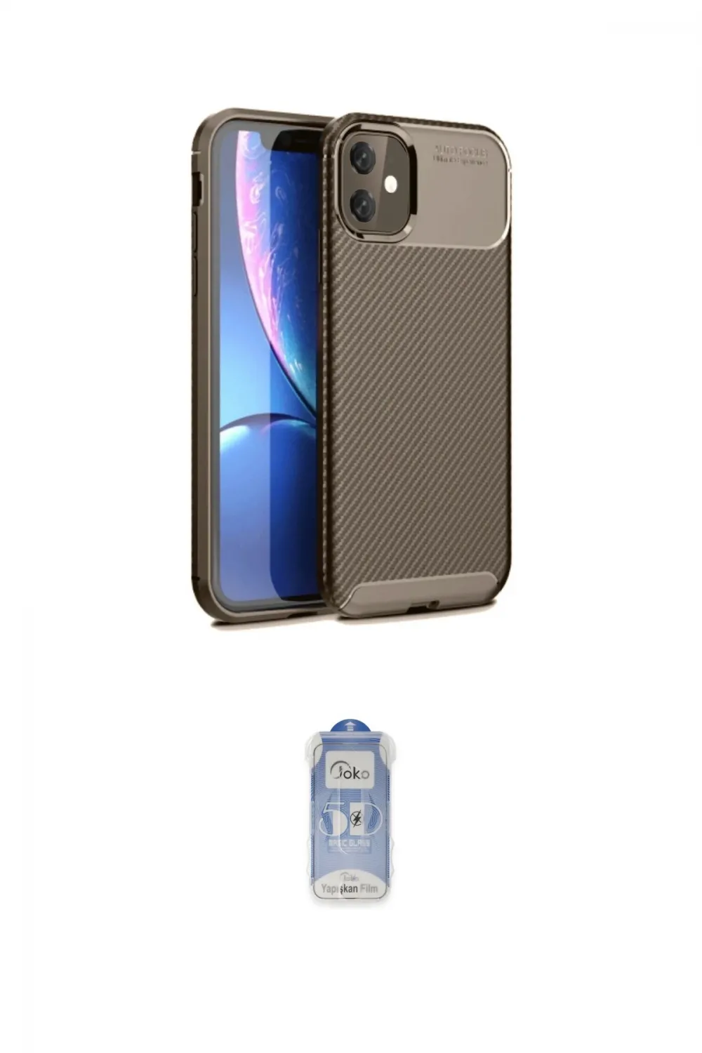 ieg™ iPhone 11 Kılıf Eksen Form Prime - Siyah Joko Magic 5D Cam