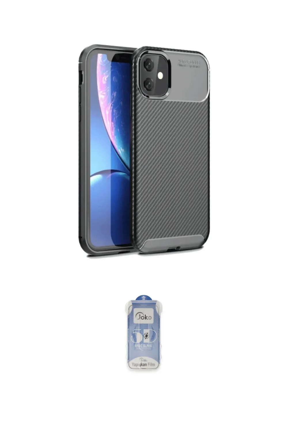 ieg™ iPhone 11 Kılıf Eksen Form Prime - Siyah Joko Magic 5D Cam