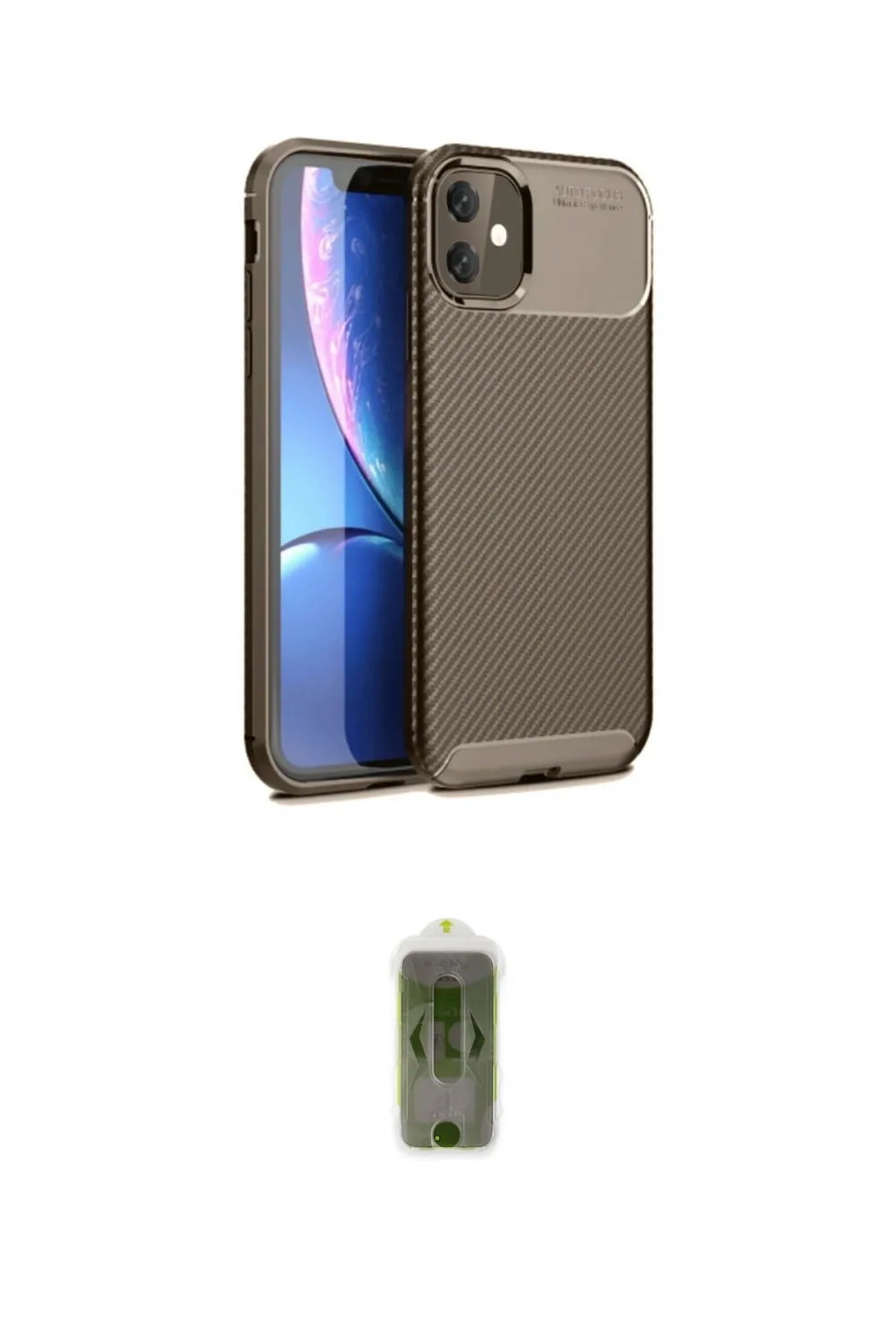 ieg™ iPhone 11 Kılıf Eksen Form Prime - Siyah Joko Magic 5D Hayalet Cam