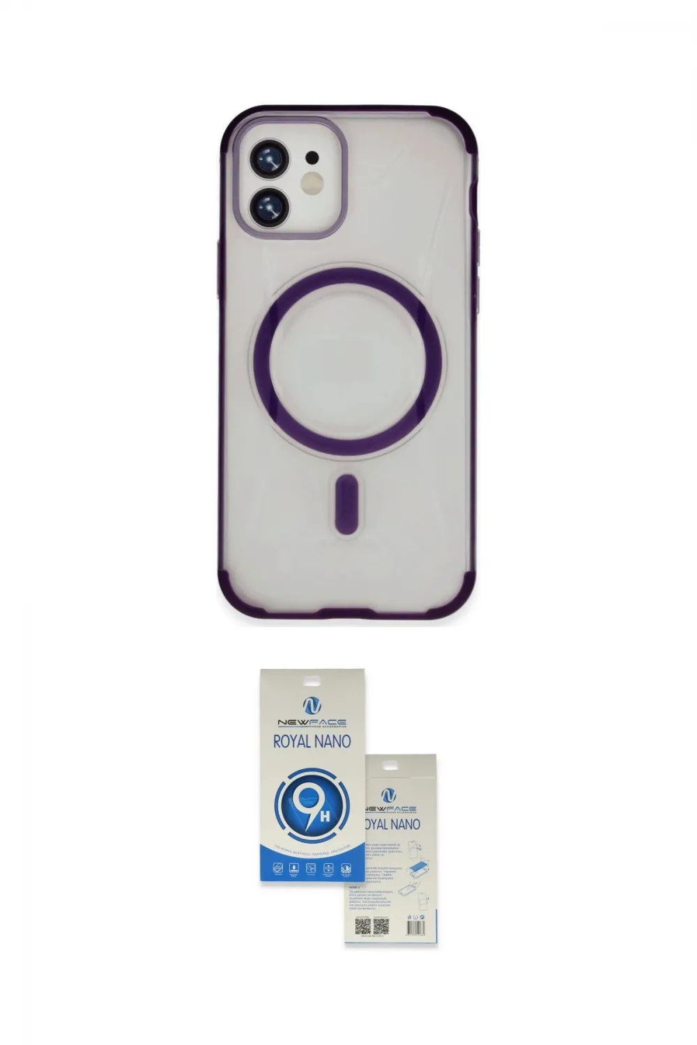 ieg™ iPhone 11 Kılıf Eksen Klasik Koleksiyonu - Şeffaf Royal Nano Ekran Koruyucu
