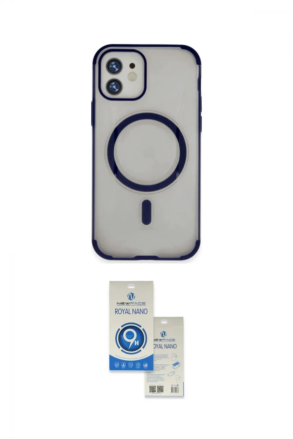 ieg™ iPhone 11 Kılıf Eksen Klasik Koleksiyonu - Şeffaf Royal Nano Ekran Koruyucu