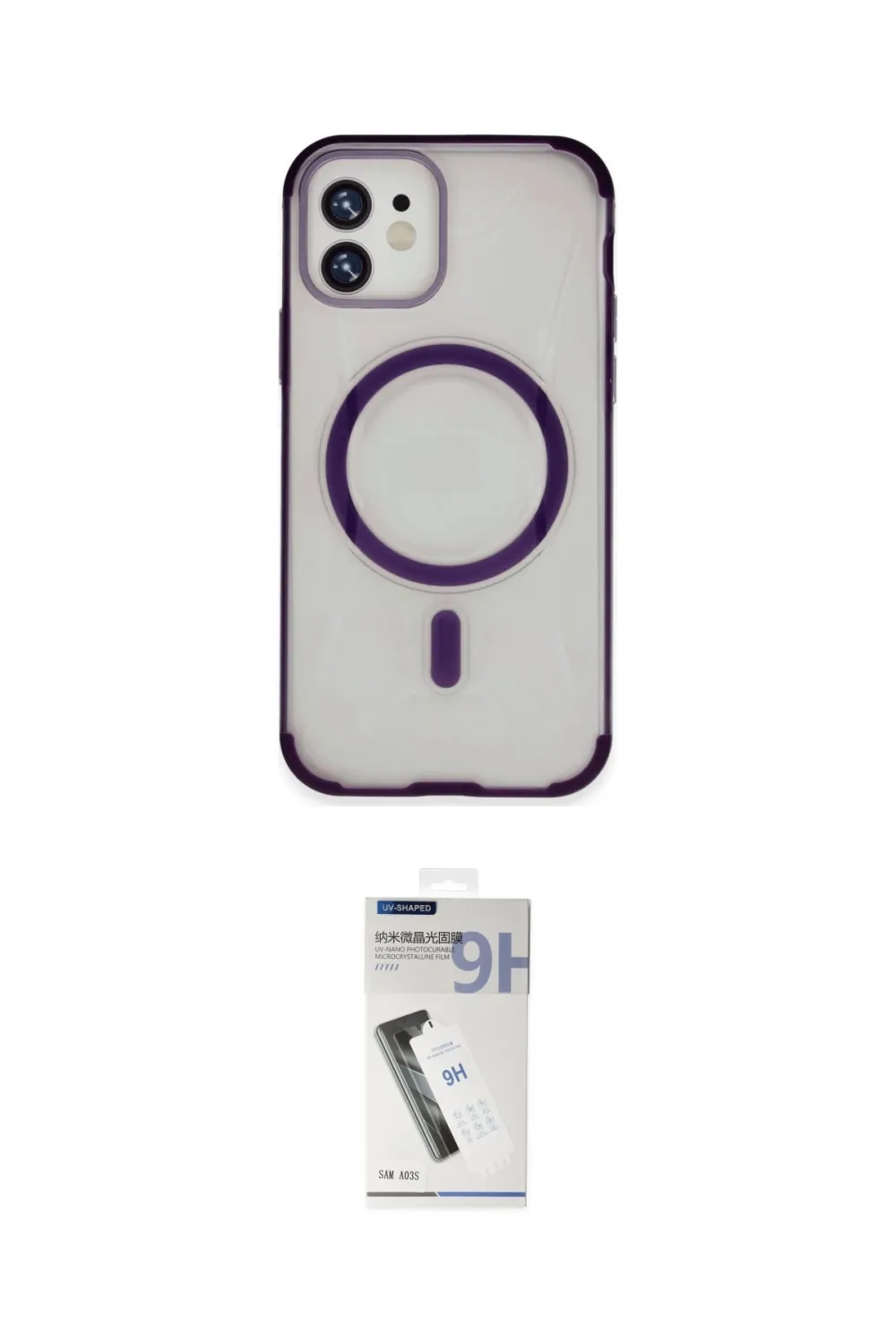 ieg™ iPhone 11 Kılıf Eksen Klasik Koleksiyonu - Şeffaf Uv Polymer Nano Ekran Koruyucu