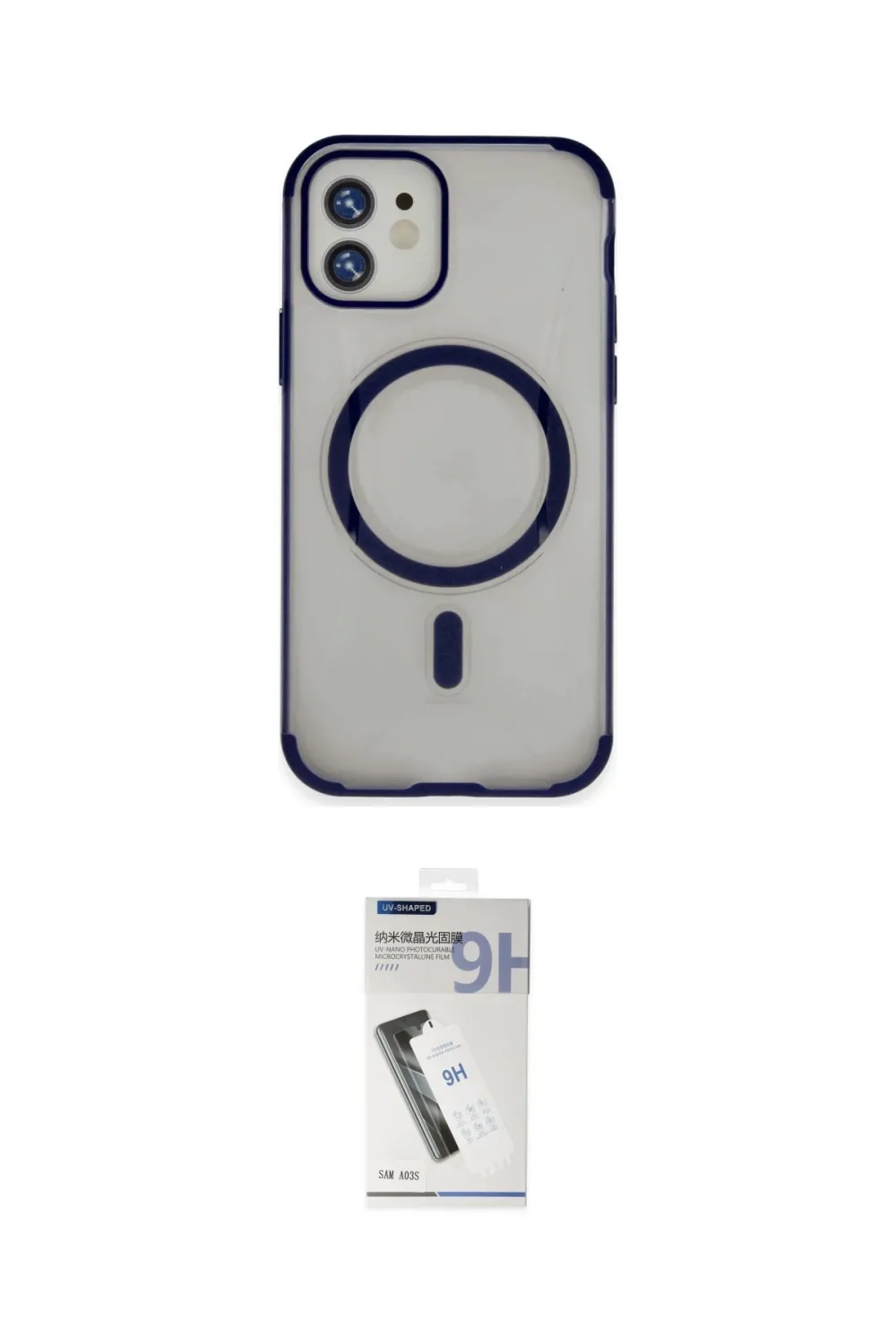 ieg™ iPhone 11 Kılıf Eksen Klasik Koleksiyonu - Şeffaf Uv Polymer Nano Ekran Koruyucu