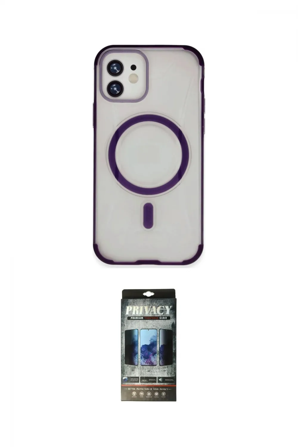 ieg™ iPhone 11 Kılıf Eksen Klasik Koleksiyonu - Siyah 34D Hayalet Izgaralı Cam