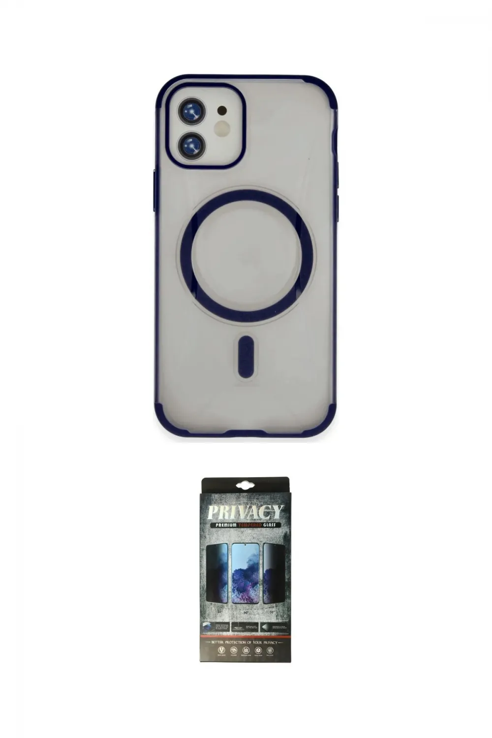 ieg™ iPhone 11 Kılıf Eksen Klasik Koleksiyonu - Siyah 34D Hayalet Izgaralı Cam