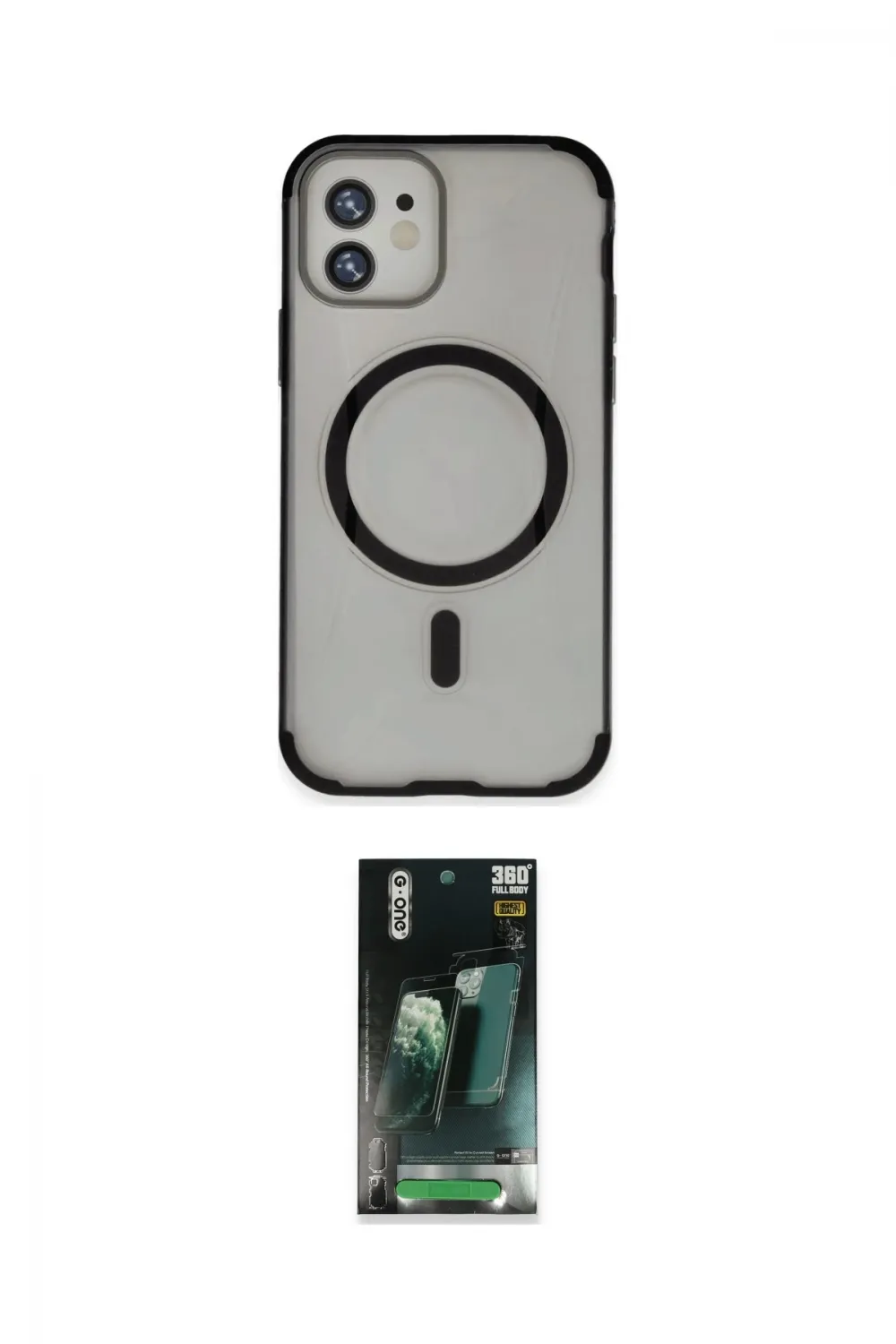 ieg™ iPhone 11 Kılıf Eksen Klasik Koleksiyonu - Siyah 360 Mat Full Body Arka Koruyucu