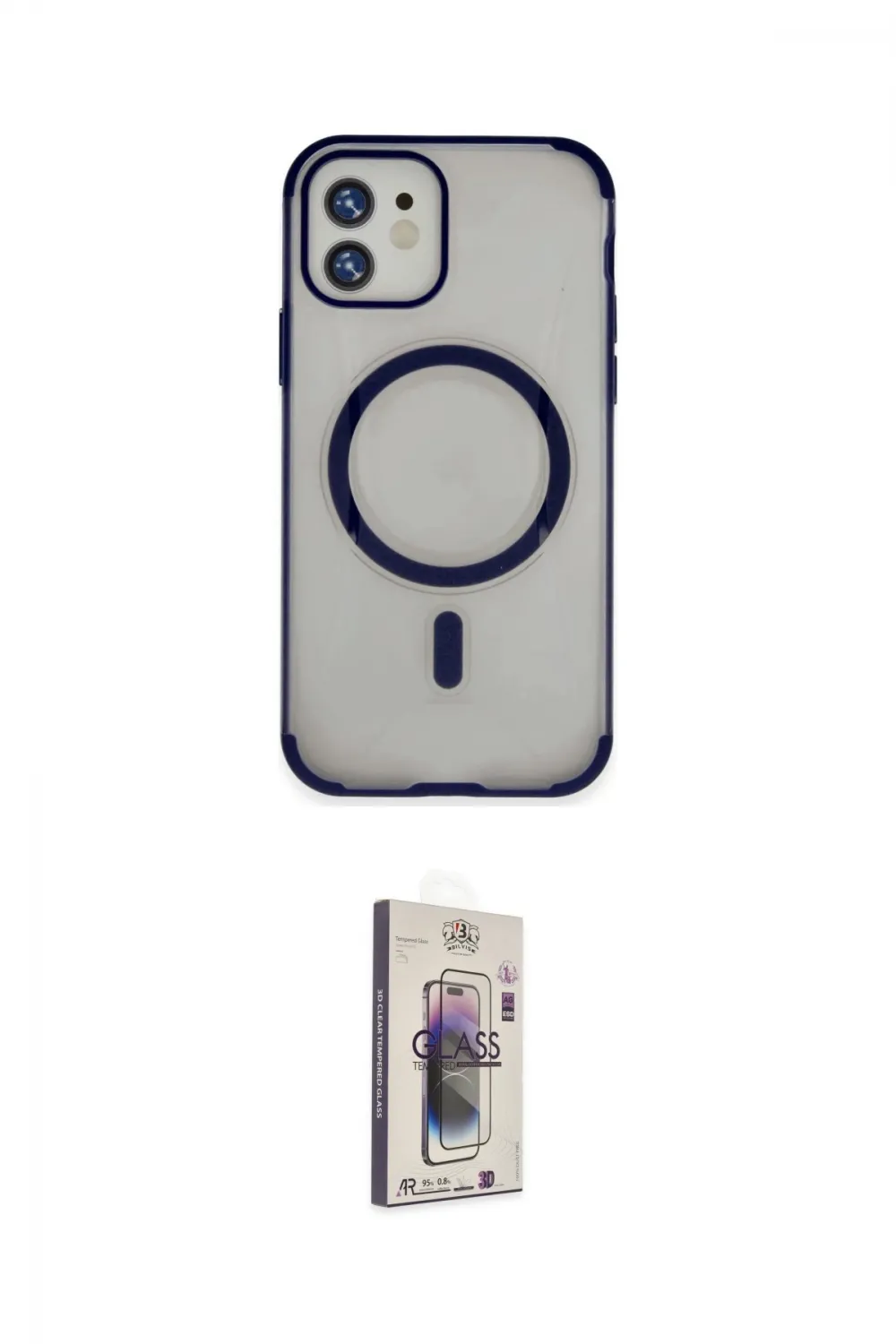 ieg™ iPhone 11 Kılıf Eksen Klasik Koleksiyonu - Siyah Bilvis 3D Cam Ekran Koruyucu