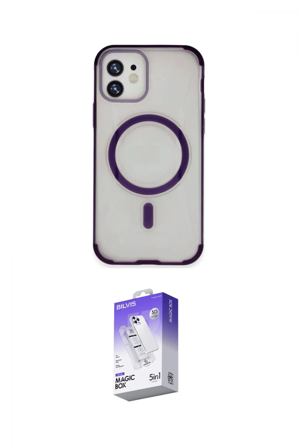 ieg™ iPhone 11 Kılıf Eksen Klasik Koleksiyonu - Siyah Bilvis 5in1 3D Magic Cam Ekran Koruyucu