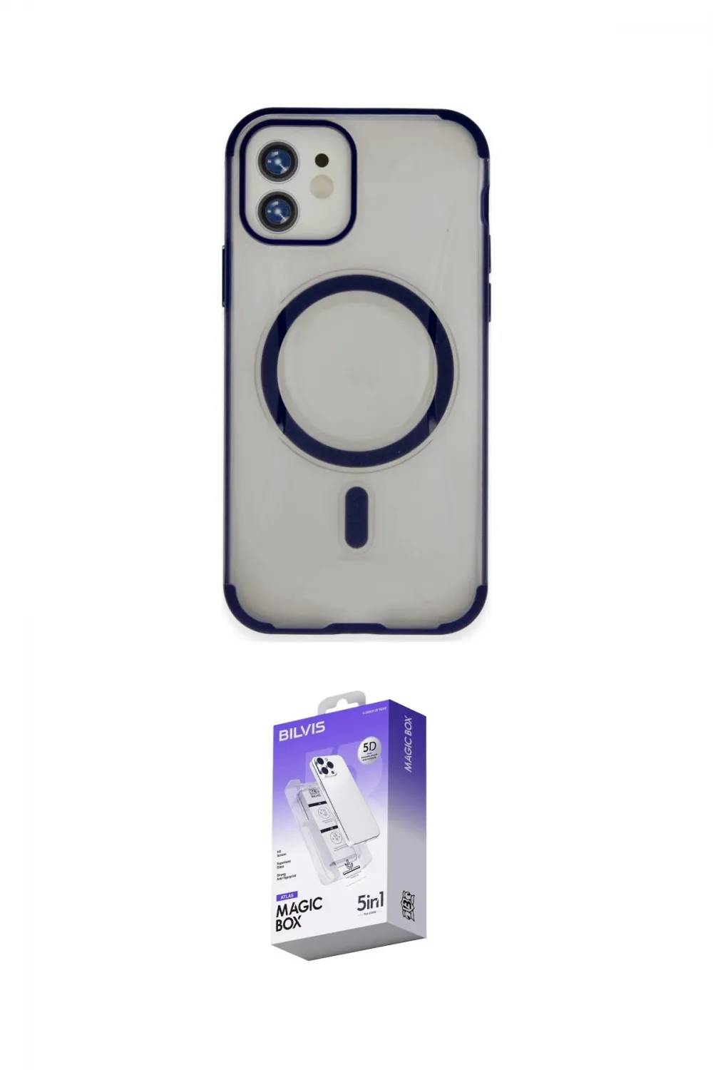 ieg™ iPhone 11 Kılıf Eksen Klasik Koleksiyonu - Siyah Bilvis 5in1 3D Magic Cam Ekran Koruyucu