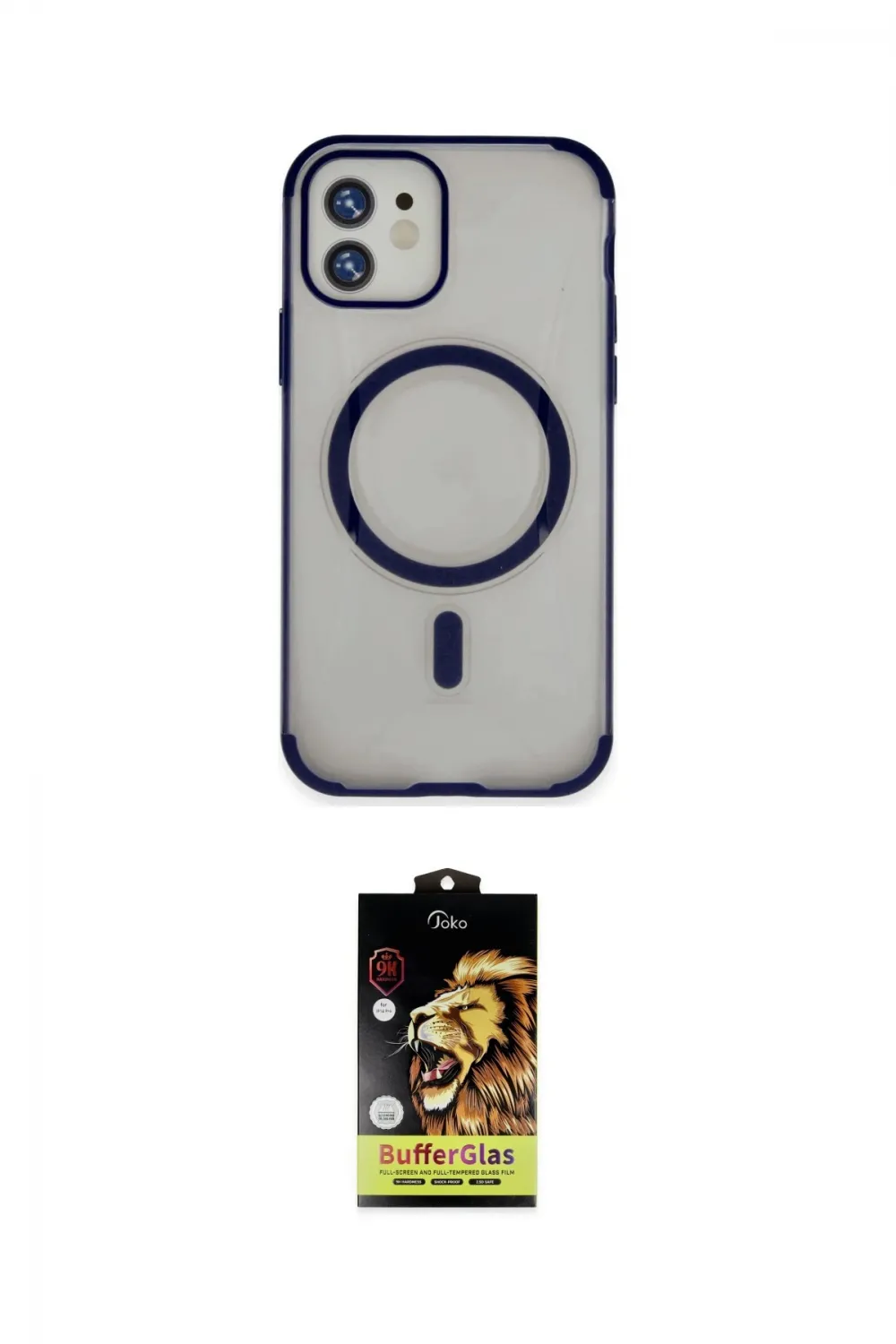 ieg™ iPhone 11 Kılıf Eksen Klasik Koleksiyonu - Siyah Buffer Cam Ekran Koruyucu