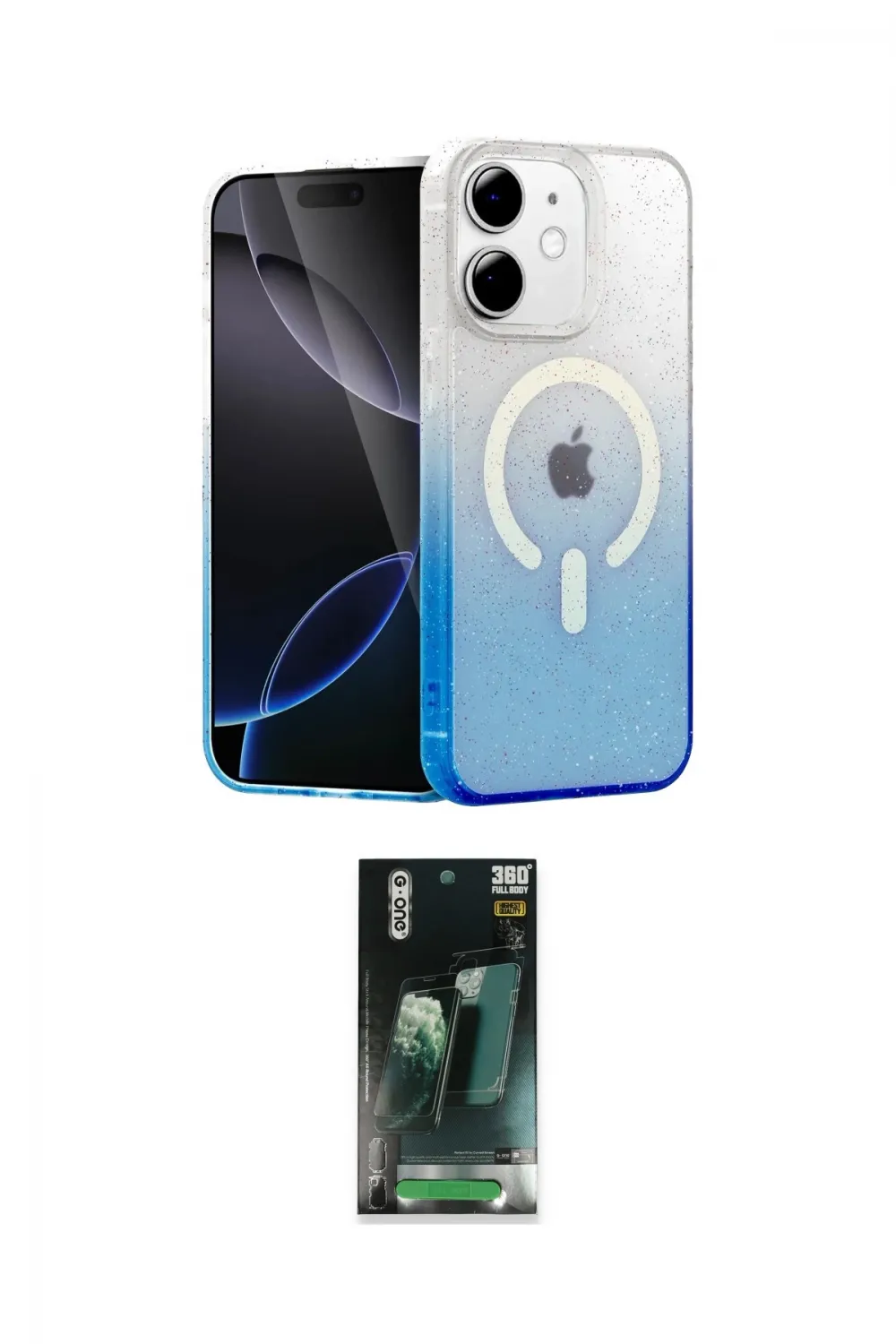 ieg™ iPhone 11 Kılıf Eksen Minimal Özel Seri - Şeffaf 360 Full Body Arka Koruyucu