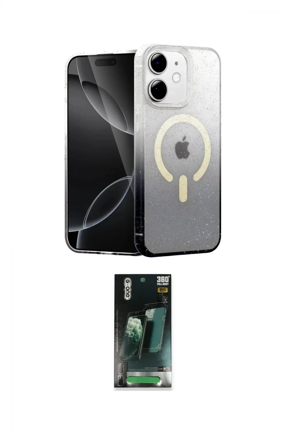 ieg™ iPhone 11 Kılıf Eksen Minimal Özel Seri - Şeffaf 360 Full Body Arka Koruyucu