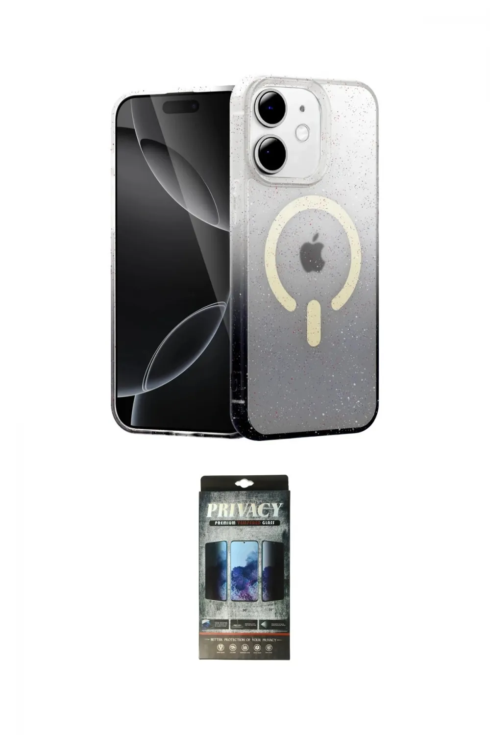ieg™ iPhone 11 Kılıf Eksen Minimal Özel Seri - Siyah 34D Hayalet Izgaralı Cam
