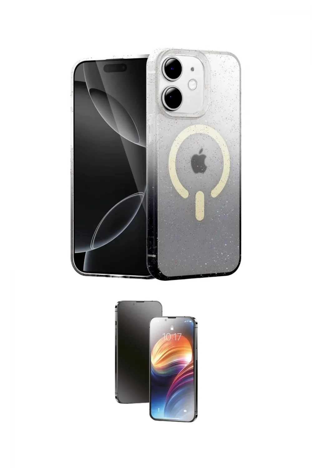 ieg™ iPhone 11 Kılıf Eksen Minimal Özel Seri - Siyah 3D Antistatik Mat Seramik Nano Ekran Koruyucu
