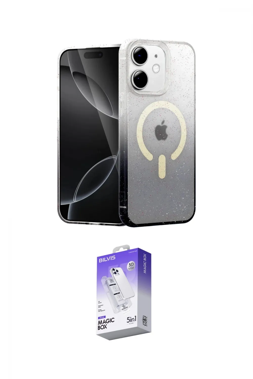 ieg™ iPhone 11 Kılıf Eksen Minimal Özel Seri - Siyah Bilvis 5in1 3D Magic Cam Ekran Koruyucu