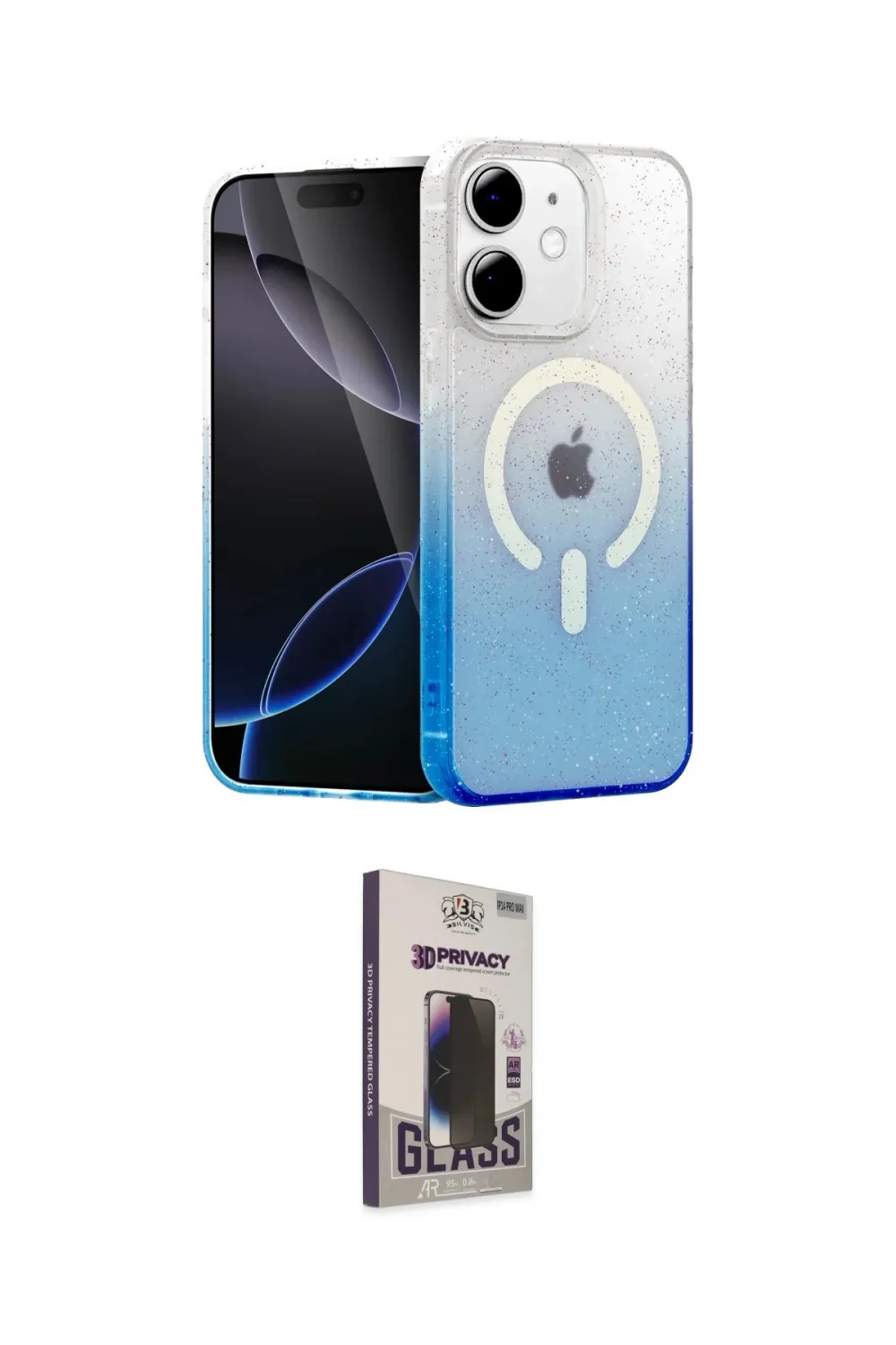 ieg™ iPhone 11 Kılıf Eksen Minimal Özel Seri - Siyah Bilvis Hayalet Cam Ekran Koruyucu