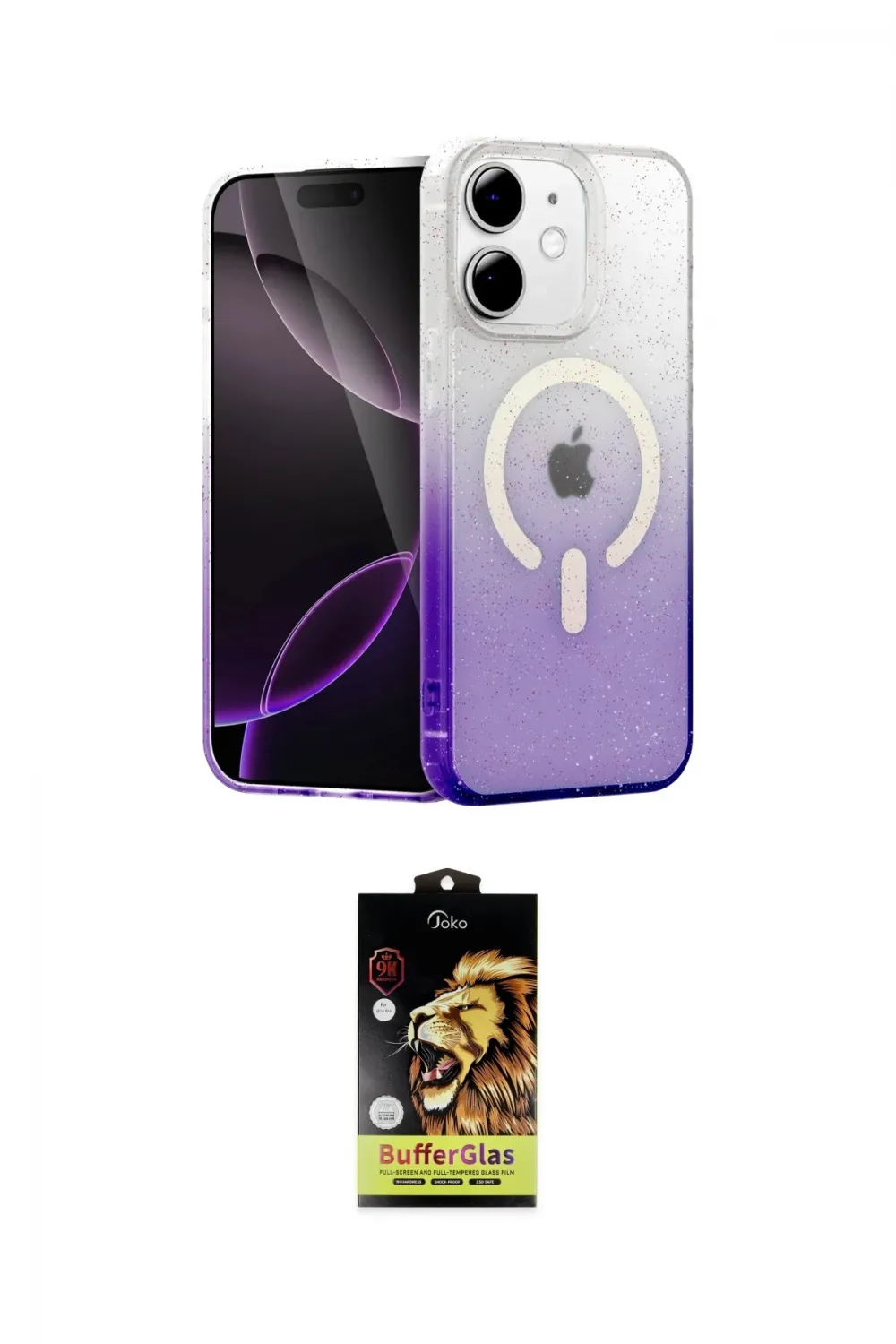 ieg™ iPhone 11 Kılıf Eksen Minimal Özel Seri - Siyah Buffer Cam Ekran Koruyucu