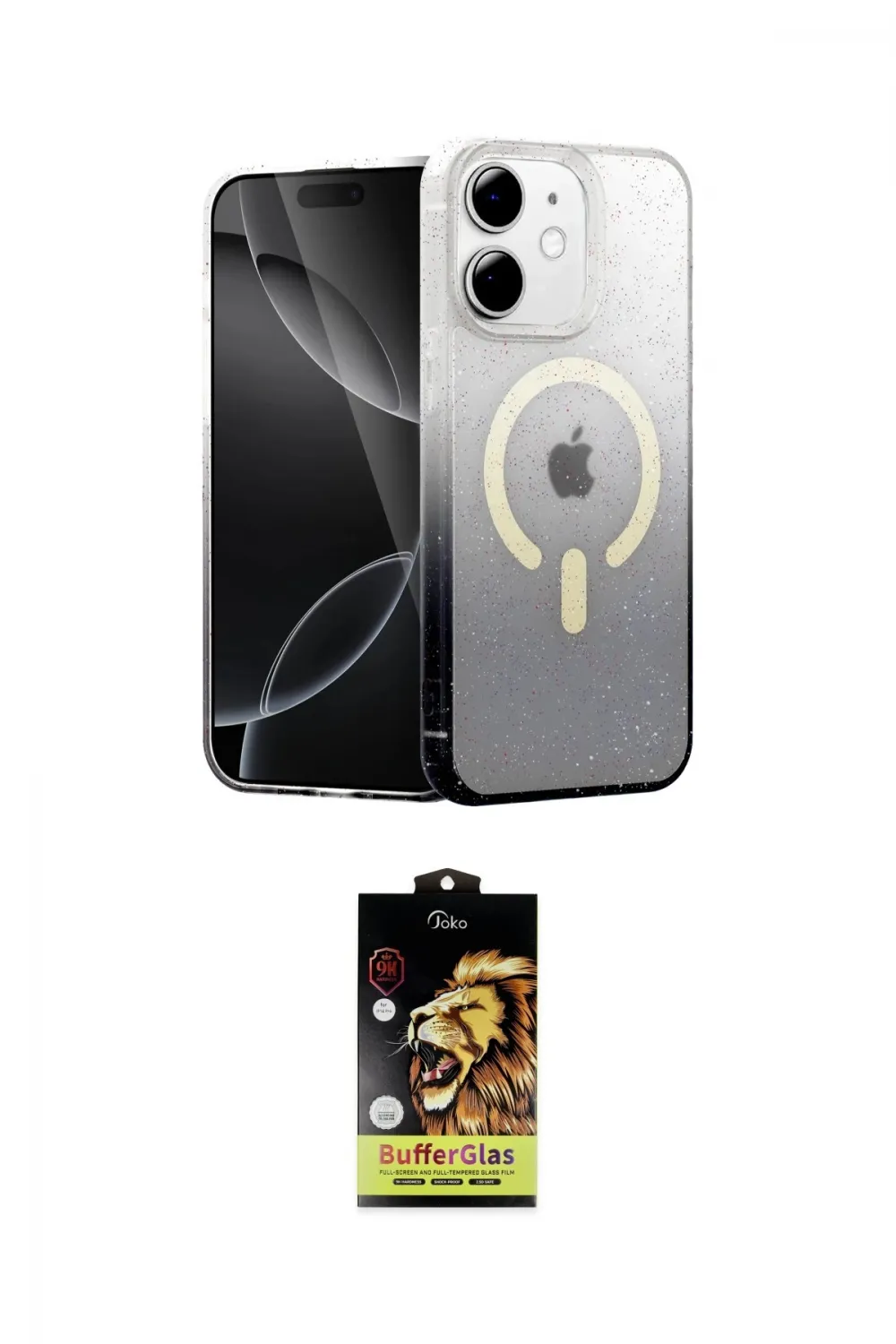 ieg™ iPhone 11 Kılıf Eksen Minimal Özel Seri - Siyah Buffer Cam Ekran Koruyucu