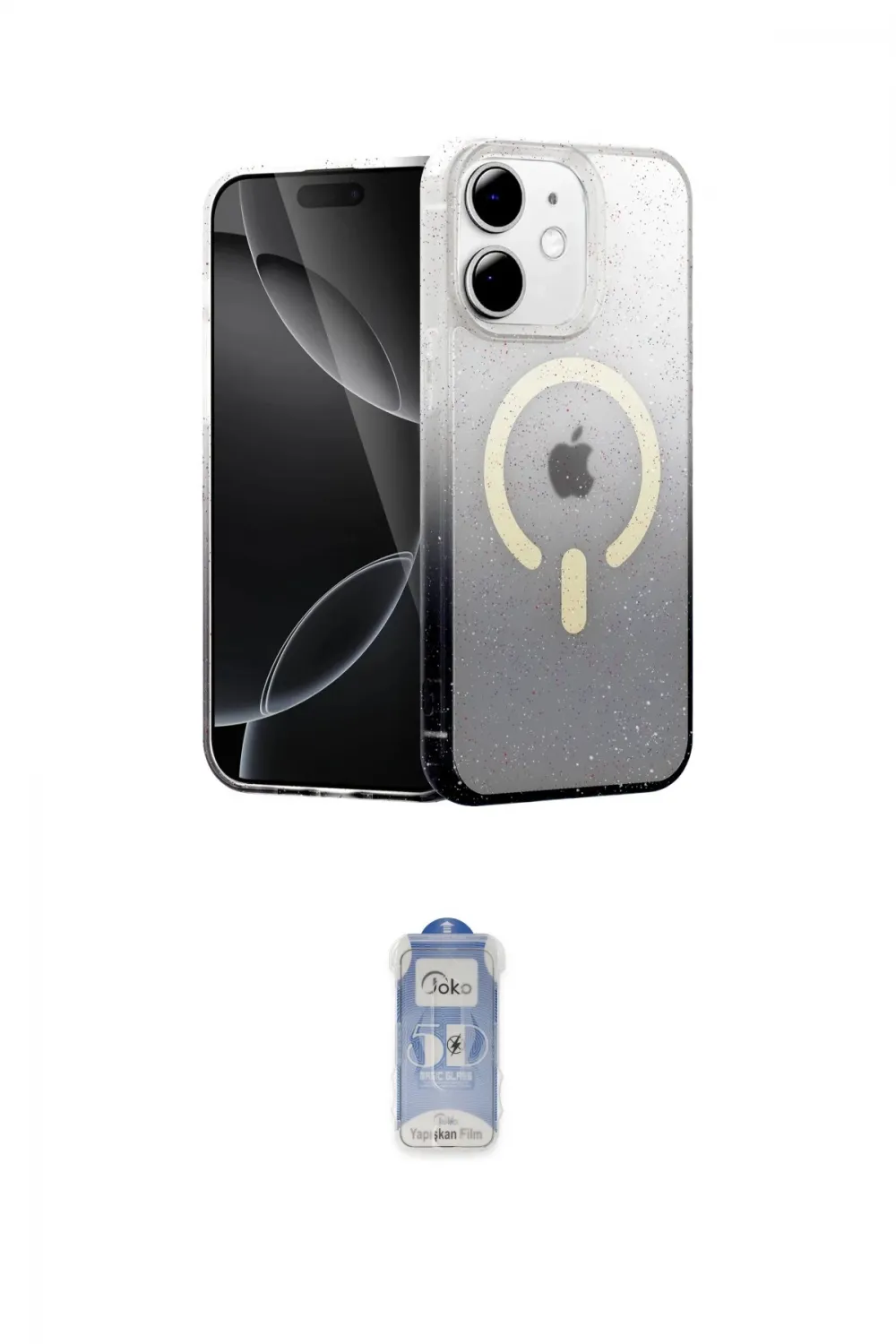 ieg™ iPhone 11 Kılıf Eksen Minimal Özel Seri - Siyah Joko Magic 5D Cam