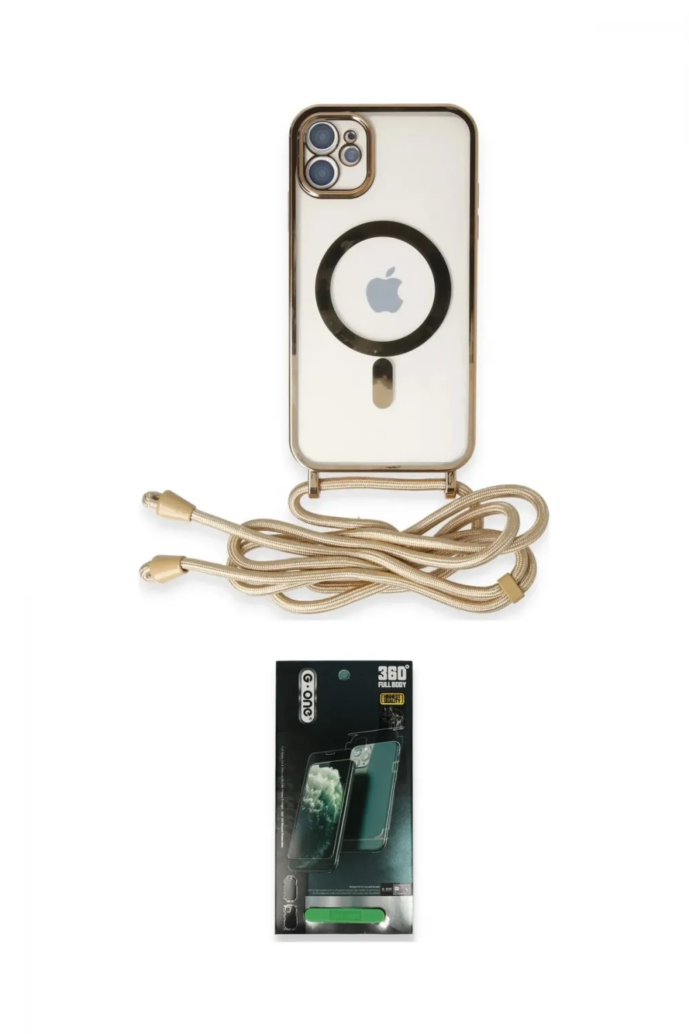 ieg™ iPhone 11 Kılıf Eksen Özel Seri - Şeffaf 360 Full Body Arka Koruyucu