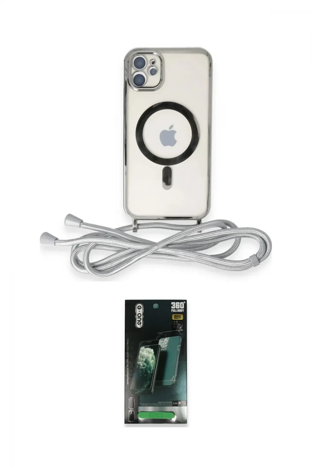 ieg™ iPhone 11 Kılıf Eksen Özel Seri - Şeffaf 360 Full Body Arka Koruyucu