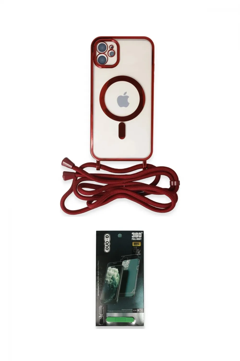 ieg™ iPhone 11 Kılıf Eksen Özel Seri - Şeffaf 360 Full Body Arka Koruyucu
