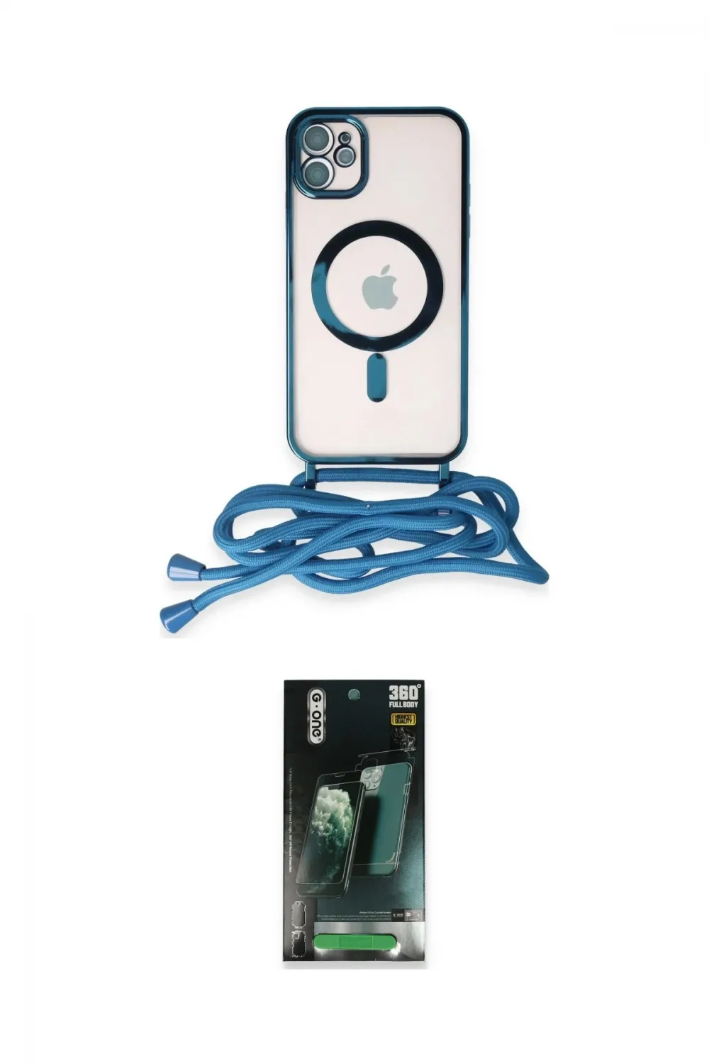ieg™ iPhone 11 Kılıf Eksen Özel Seri - Şeffaf 360 Full Body Arka Koruyucu