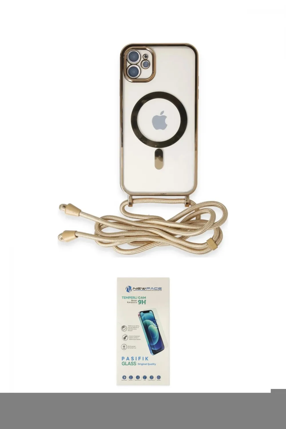 ieg™ iPhone 11 Kılıf Eksen Özel Seri - Şeffaf Pasifik Cam Ekran Koruyucu