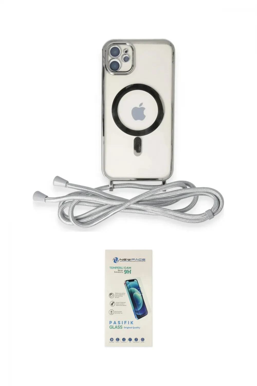 ieg™ iPhone 11 Kılıf Eksen Özel Seri - Şeffaf Pasifik Cam Ekran Koruyucu