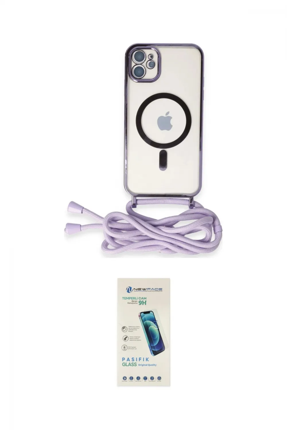 ieg™ iPhone 11 Kılıf Eksen Özel Seri - Şeffaf Pasifik Cam Ekran Koruyucu