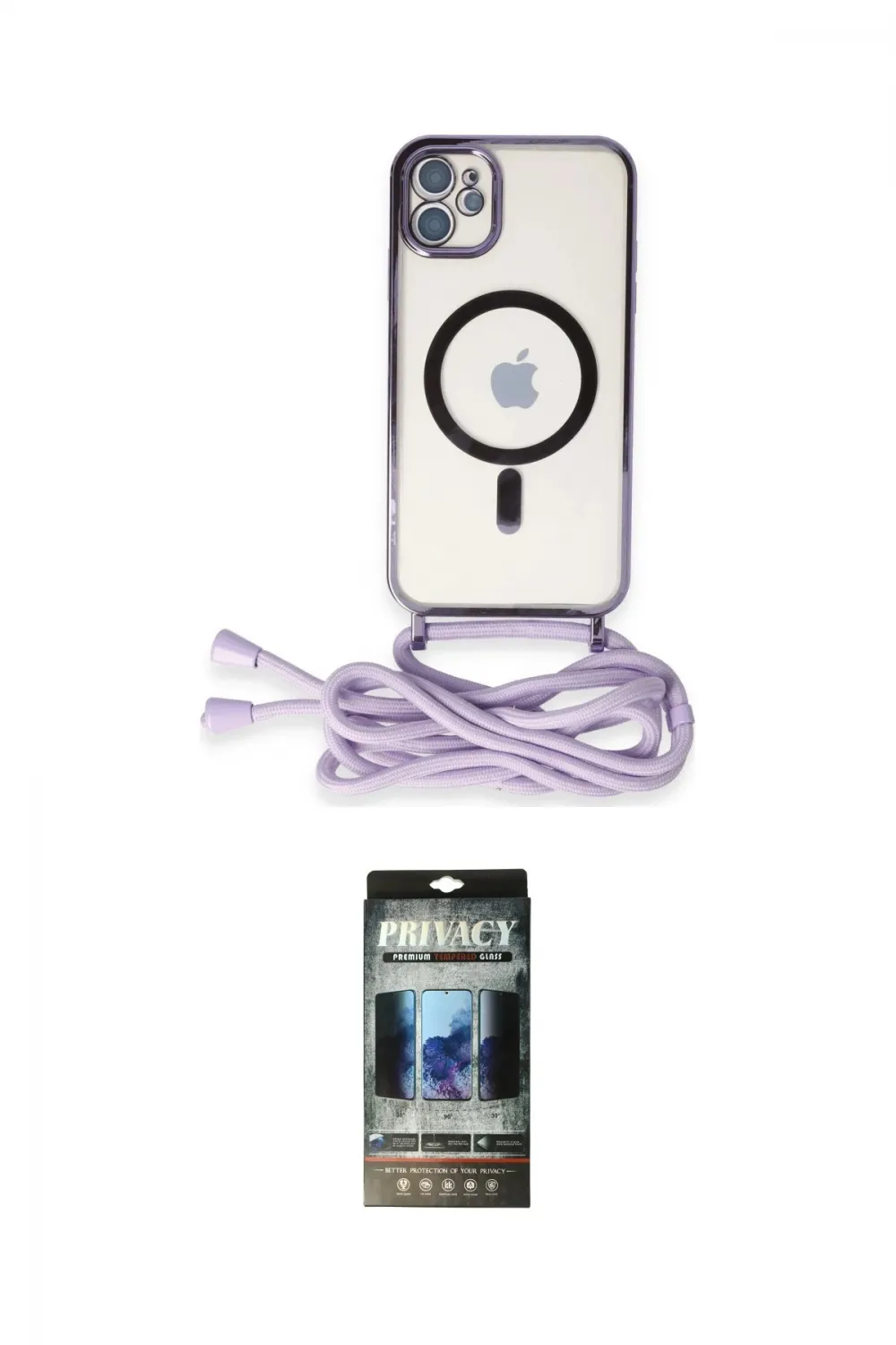ieg™ iPhone 11 Kılıf Eksen Özel Seri - Siyah 34D Hayalet Izgaralı Cam