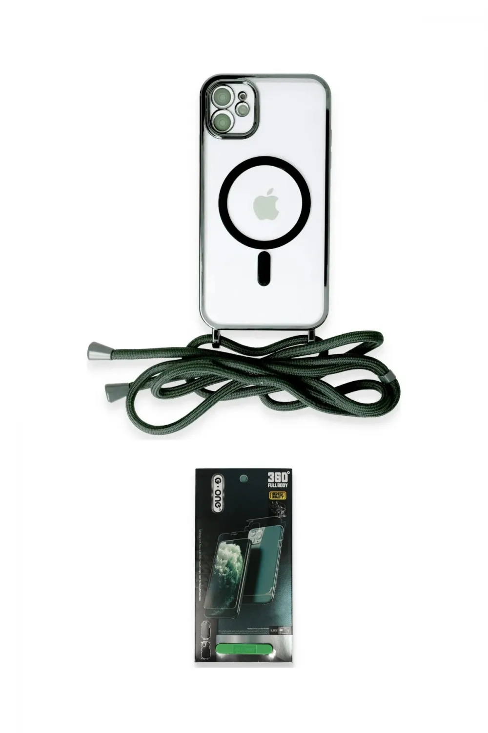 ieg™ iPhone 11 Kılıf Eksen Özel Seri - Siyah 360 Mat Full Body Arka Koruyucu