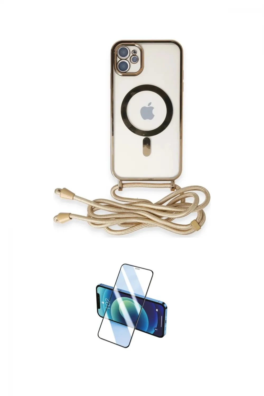 ieg™ iPhone 11 Kılıf Eksen Özel Seri - Siyah 3D Antistatik Cam Ekran Koruyucu