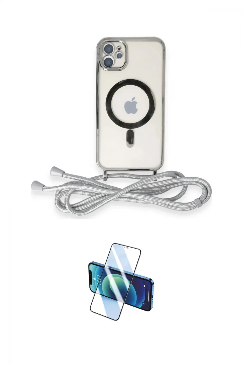 ieg™ iPhone 11 Kılıf Eksen Özel Seri - Siyah 3D Antistatik Cam Ekran Koruyucu