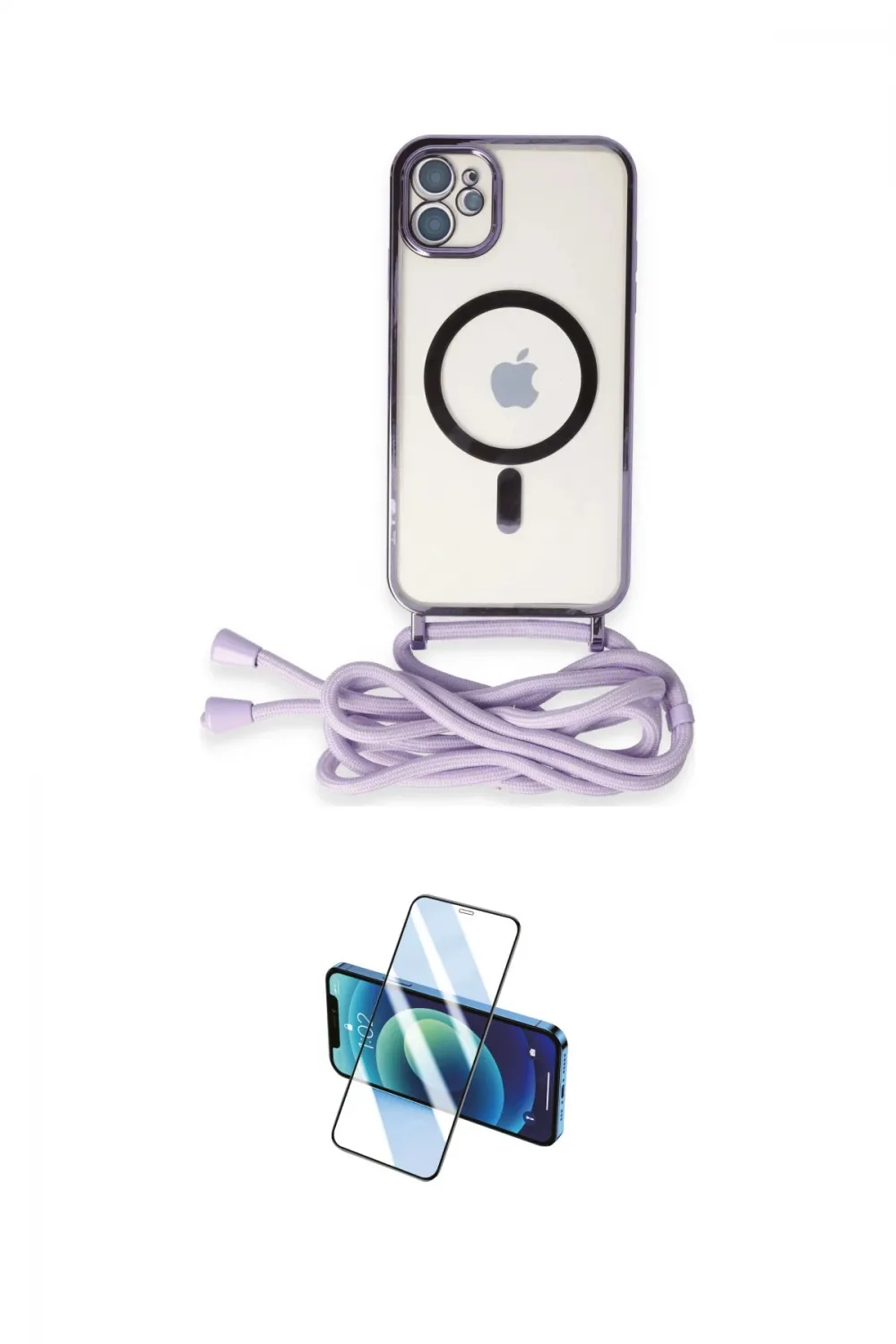 ieg™ iPhone 11 Kılıf Eksen Özel Seri - Siyah 3D Antistatik Cam Ekran Koruyucu