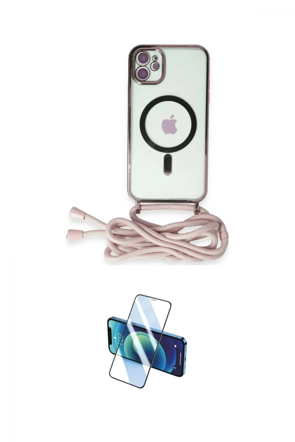 ieg™ iPhone 11 Kılıf Eksen Özel Seri - Siyah 3D Antistatik Cam Ekran Koruyucu