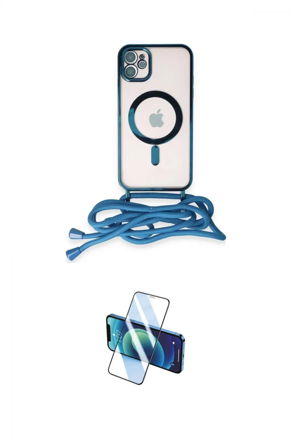 ieg™ iPhone 11 Kılıf Eksen Özel Seri - Siyah 3D Antistatik Cam Ekran Koruyucu