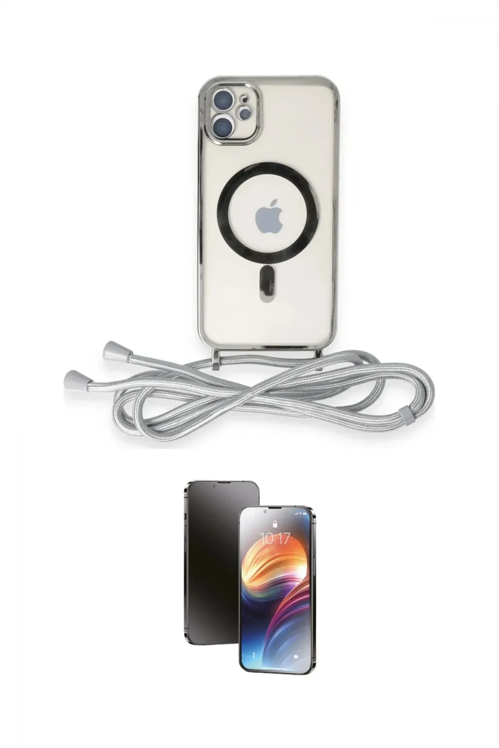 ieg™ iPhone 11 Kılıf Eksen Özel Seri - Siyah 3D Antistatik Mat Seramik Nano Ekran Koruyucu