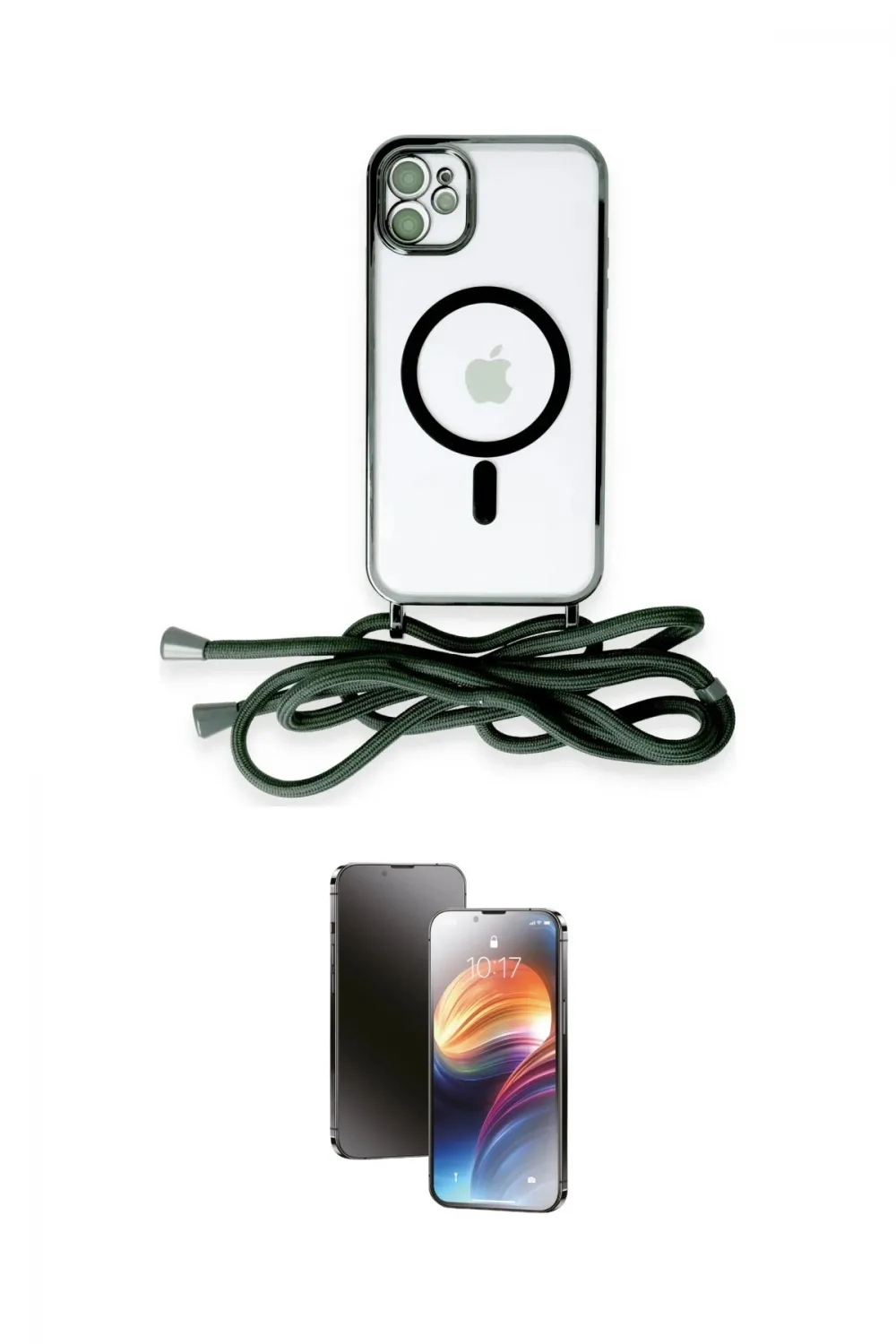 ieg™ iPhone 11 Kılıf Eksen Özel Seri - Siyah 3D Antistatik Mat Seramik Nano Ekran Koruyucu